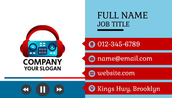 Scarlet Earphones DJ Business Card