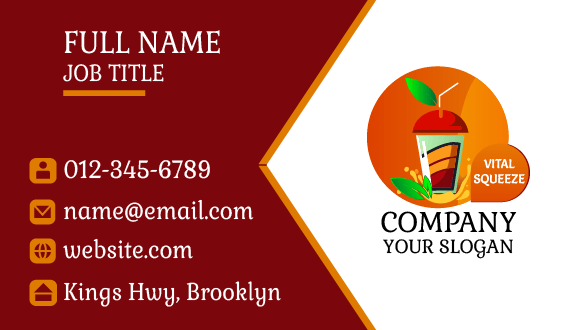 Scrumptious Juice Bar Business Card