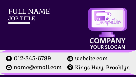 Search Bar Computer Business Card