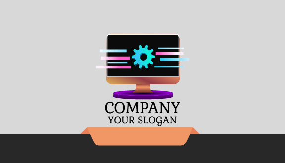 Setting Sign Computer Business Card