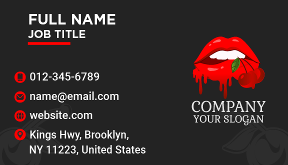 Sexy Lips Cherry Business Card