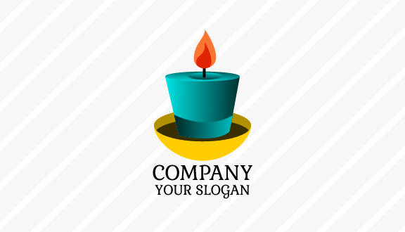 Shiny Cerulean Candle Business Card