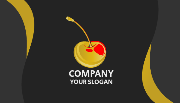 Shiny Golden Cherry Business Card