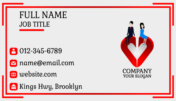 Shy Love Birds Dating Business Card