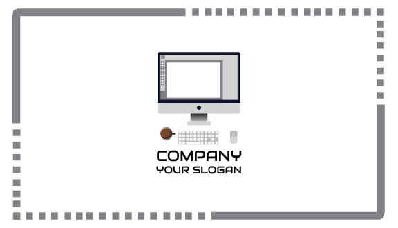 Silver Computer Business Card