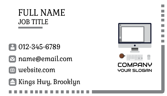 Silver Computer Business Card