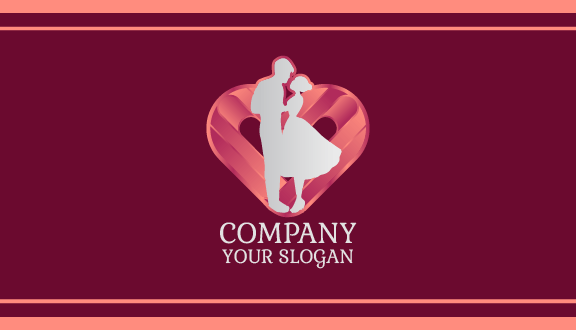 Silver Couple Dating Business Card