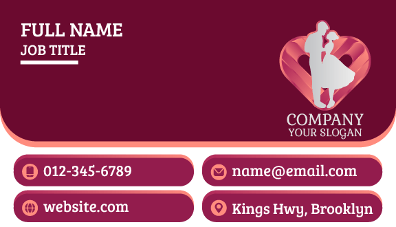 Silver Couple Dating Business Card