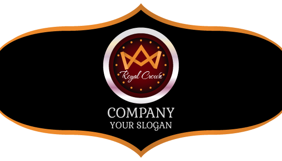 Silver Outline Crown Business Card