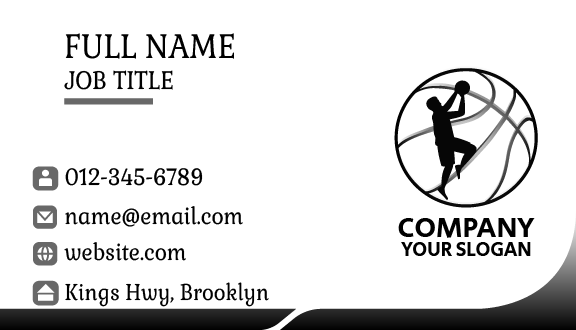 Silver Shine Basketball Business Card