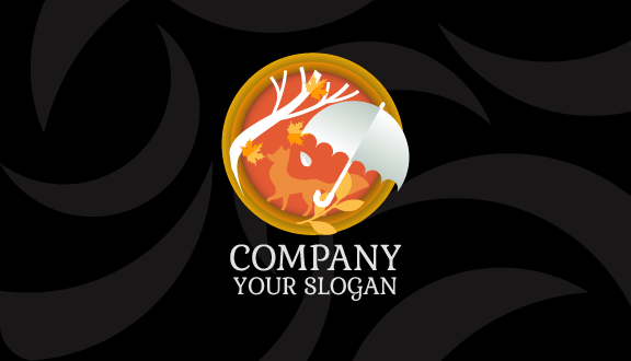 Silver Umbrella Autumn Business Card