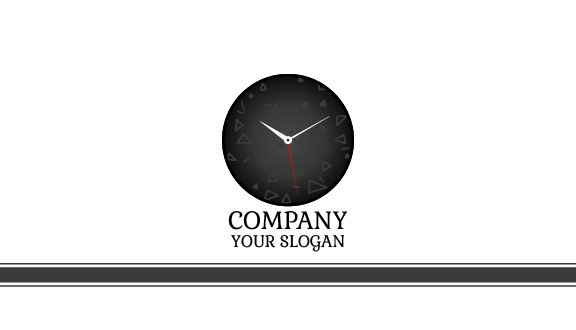 Simple Black Clock Business Card