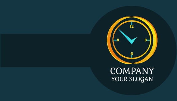 Simple Yellow Clock Business Card