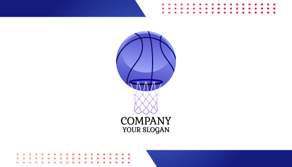 Slate Blue Basketball Business Card