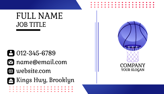 Slate Blue Basketball Business Card