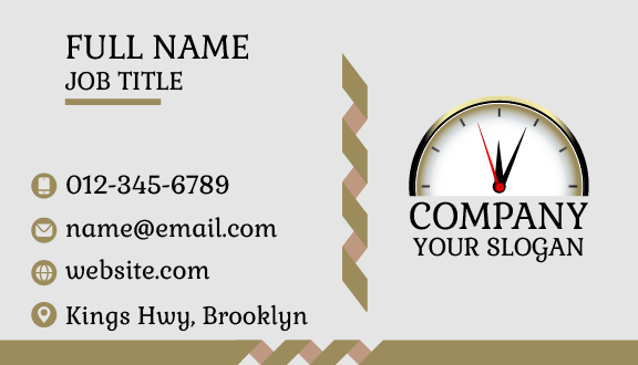 Sleek Clock Business Card