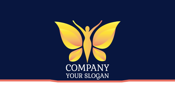 Sleek Yellow Butterfly Business Card