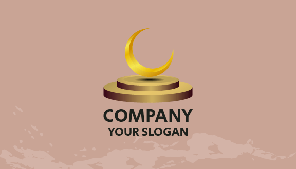 Sleek Yellow Moon Business Card