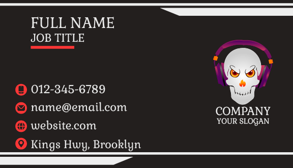Smiling Skull DJ Business Card