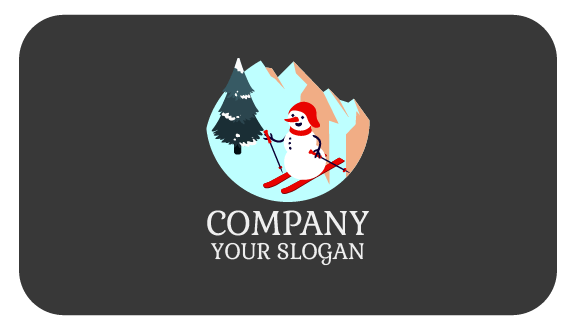 Snowman Sliding Winter Business Card