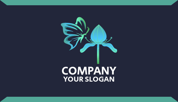 Soft Blue Butterfly Business Card