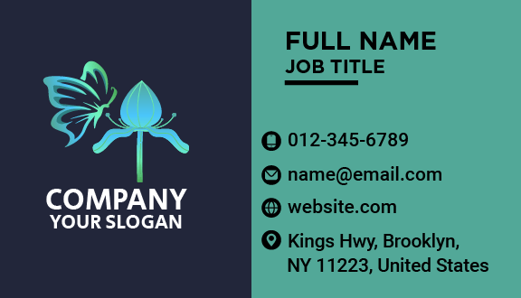 Soft Blue Butterfly Business Card