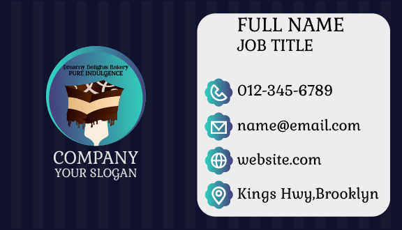 Soft Chocolate Pastry Bakery Business Card