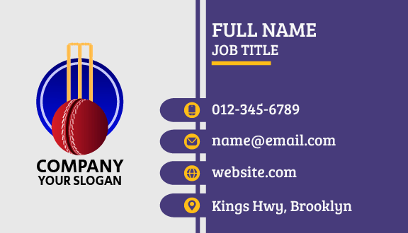 Solid Ball Cricket Business Card