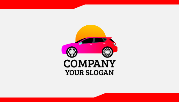 Spacious Pink Car Business Card