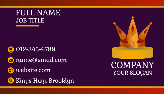 Sparkling Golden Crown Business Card