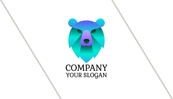 Sparkling Gradient Bear Business Card