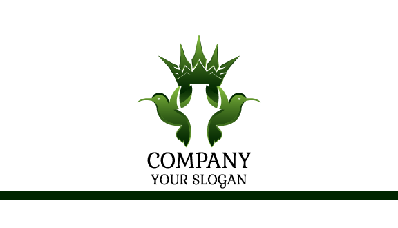 Spiky Green Crown Business Card