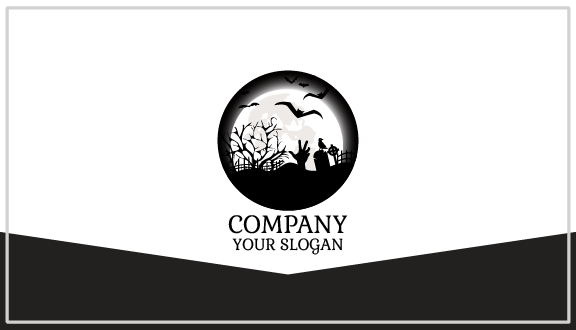 Spooky Scene Moon Business Card