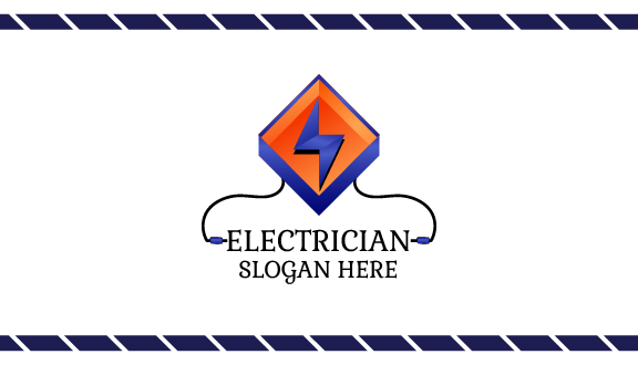 Square Frame Electrician Business Card