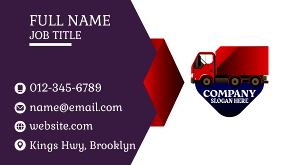 Striking Red Truck Business Card