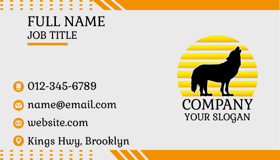 Stripe Wolf Business Card