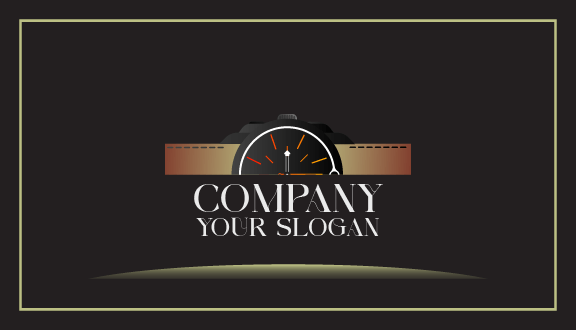 Stylish Black Watch Business Card