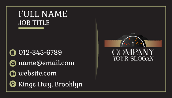 Stylish Black Watch Business Card