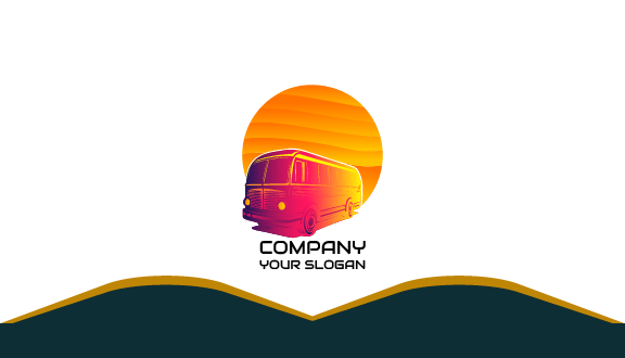 Subtle Pink Bus Business Card