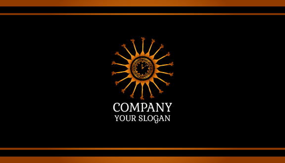 Sun Shaped Clock Business Card