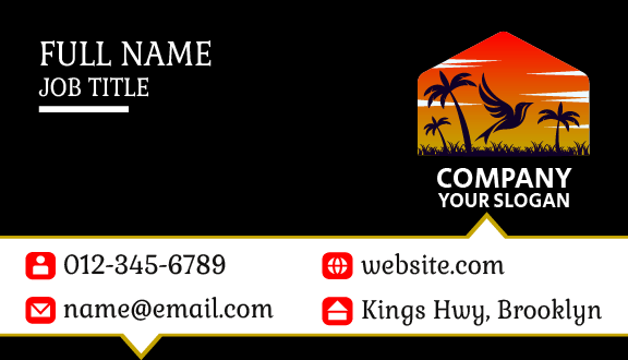 Sunset Sky Bird Business Card