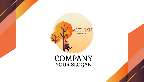 Swinging Child Autumn Business Card