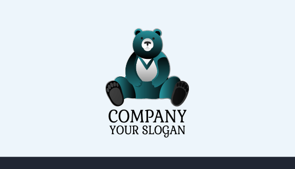 Teal Blue Bear Business Card