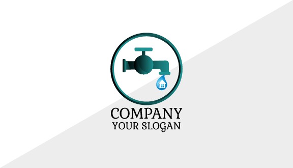 Teal Faucet Plumber Business Card