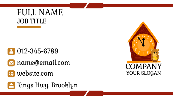 Teddy Clock Business Card