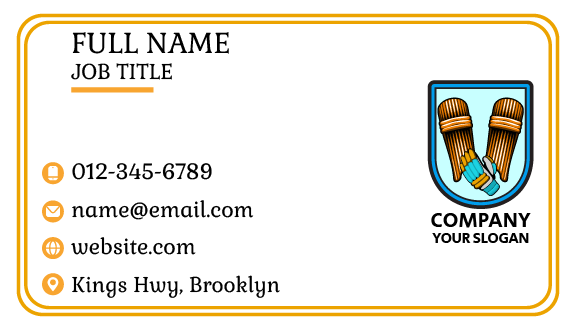 Thick Cricket Glove Business Card