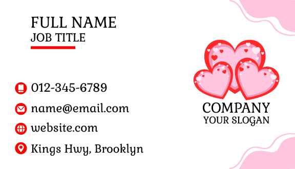 Three Hearts Dating Business Card