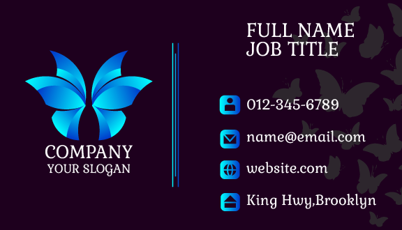 Three Wing Butterfly Business Card