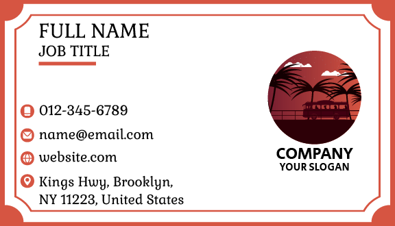 Tour Bus Summer Business Card