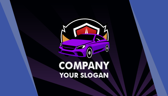 Trendy Purple Car Business Card